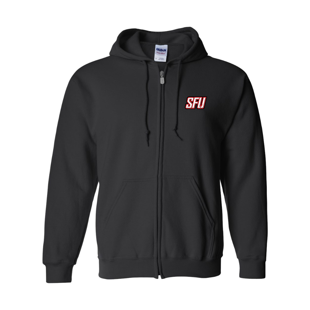 Men's Saint Francis Red Flash Logo Gildan  Heavy Blend Full Zip Hooded Sweatshirt