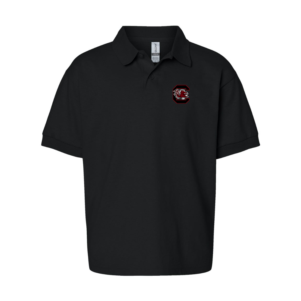 Youth South Carolina Gamecocks Logo Gildan Dry Blend Jersey Polo