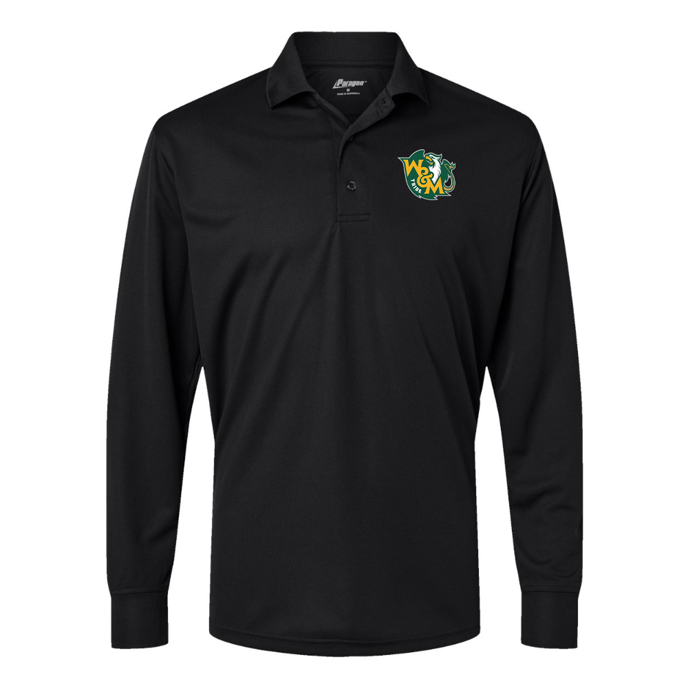 Men's William and Mary Tribe Paragon Prescott Long Sleeve Polo