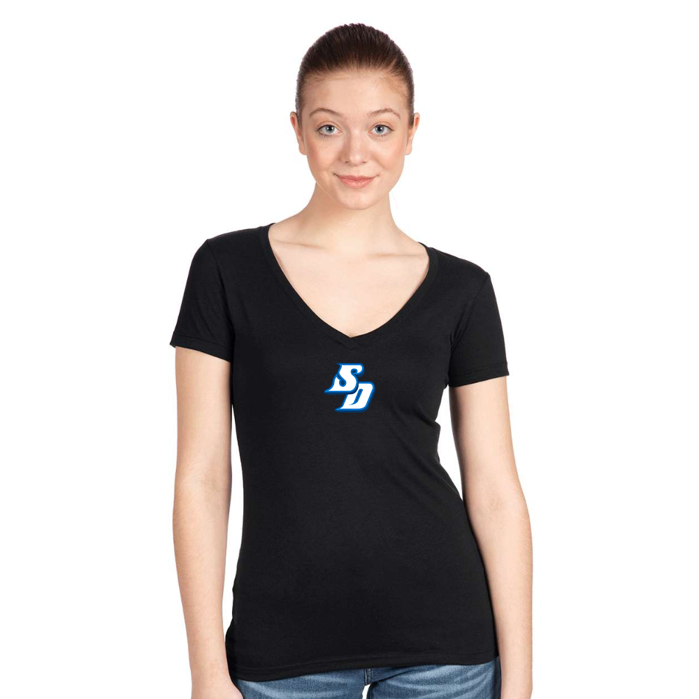 Women's San Diego Toreros Logo Next Level V-Neck T-Shirt