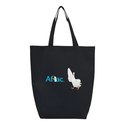 Aflac Logo and Duck Q-Tees Non-Woven Gusset Bottom Tote