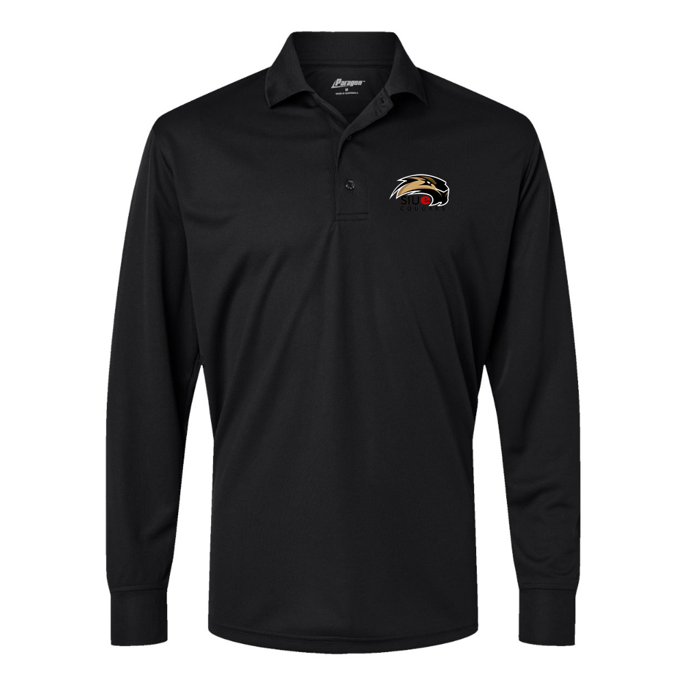 Men's SIU Edwardsville Cougars Logo Paragon Prescott Long Sleeve Polo