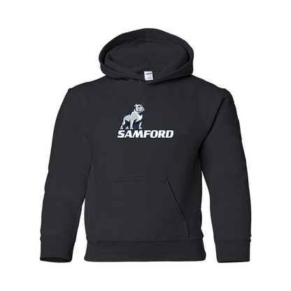 Youth Samford Bulldogs Logo Gildan Heavy Blend  Hooded Sweatshirt