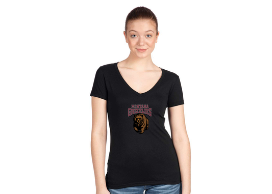 Women's Montana Grizzliesl Next Level V-Neck T-Shirt
