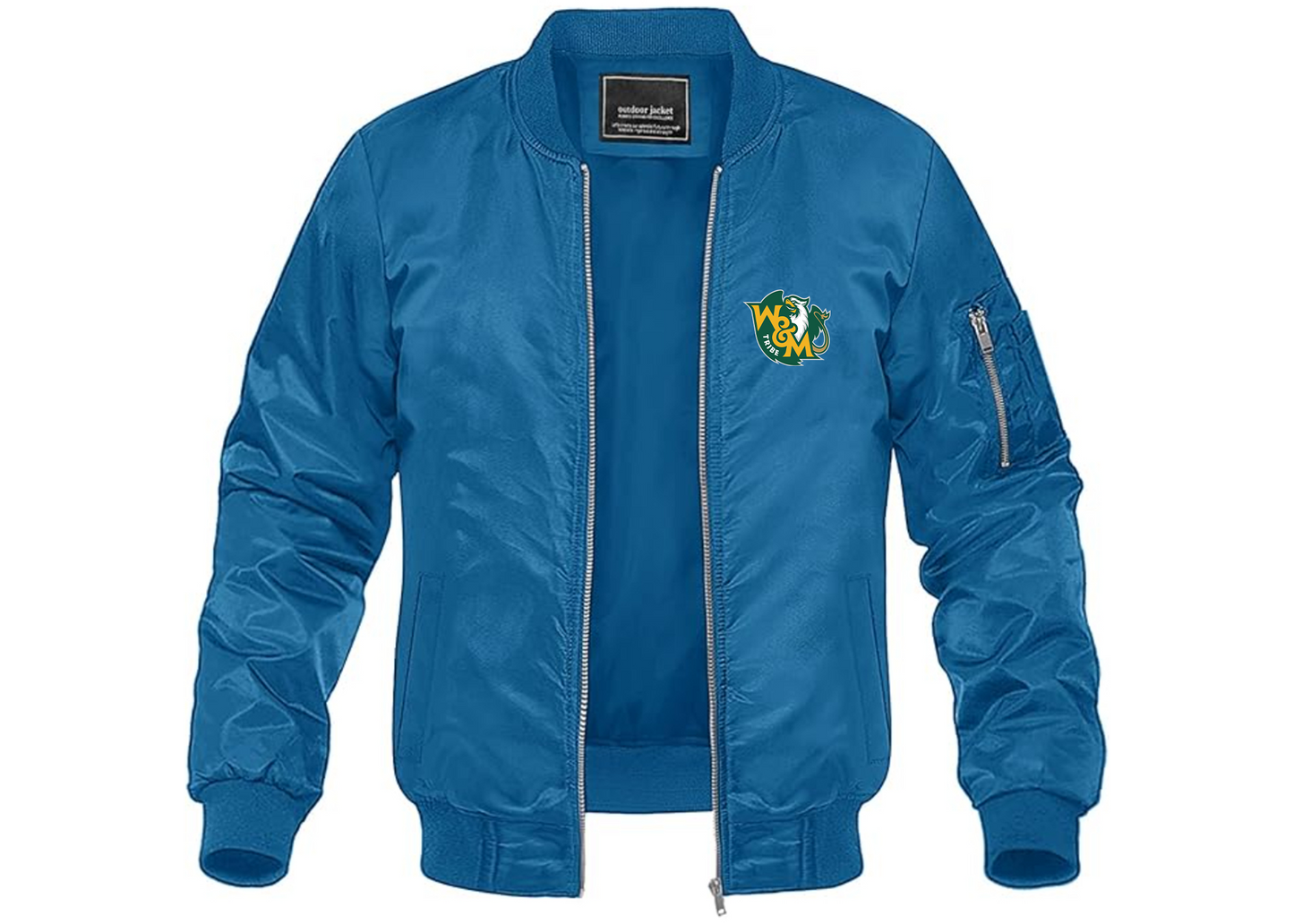Men's William and Mary Tribe Lightweight Bomber Jacket Windbreaker Softshell Varsity Jacket Coat