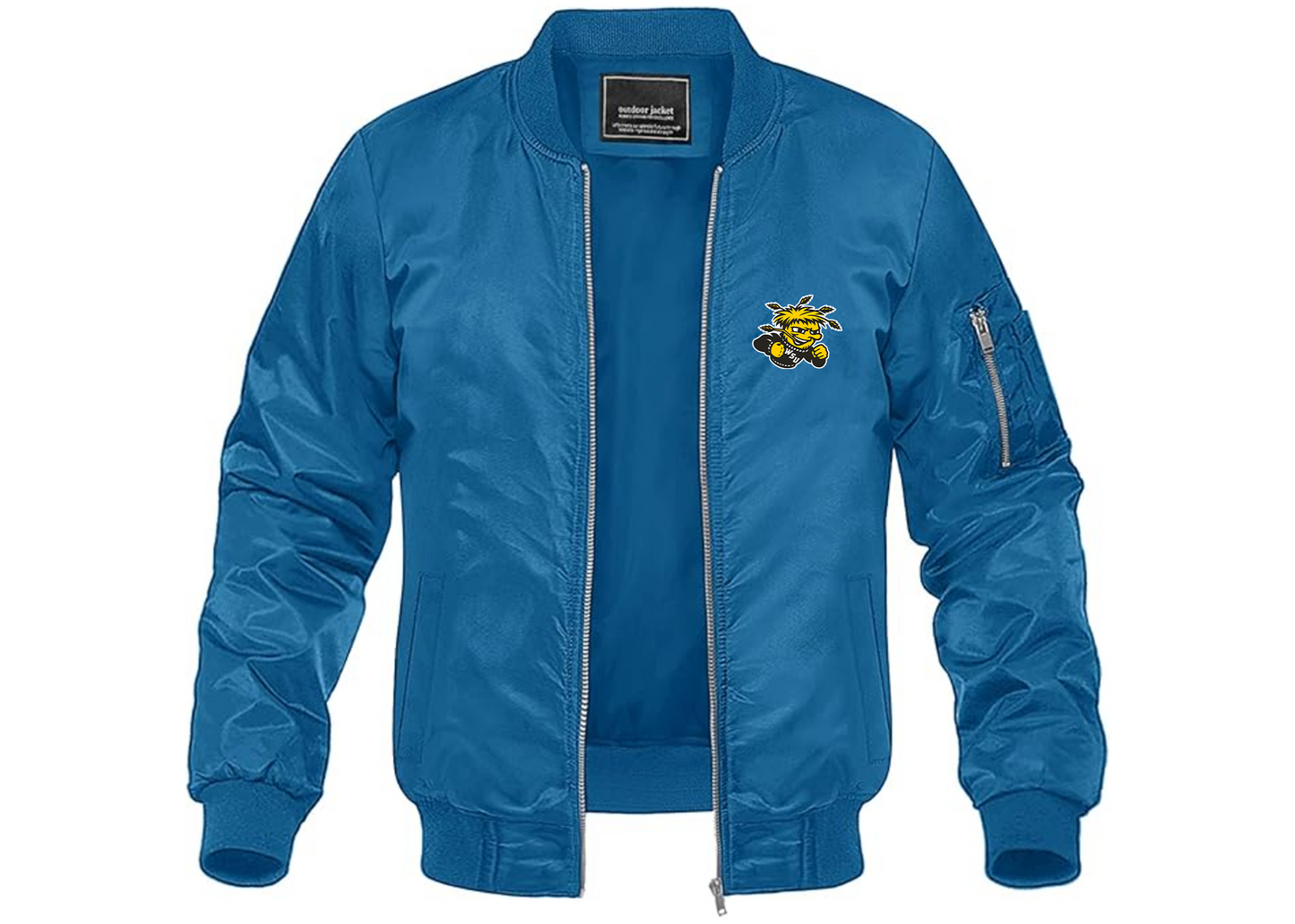 Men's Wichita State Shockers Lightweight Bomber Jacket Windbreaker Softshell Varsity Jacket Coat