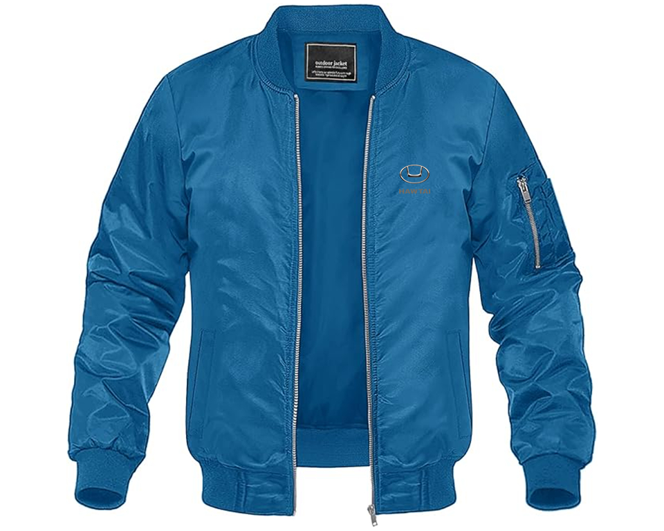 Men's Hawta Logo Lightweight Bomber Jacket Windbreaker Softshell Varsity Jacket Coat