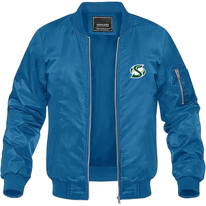 Men's Sacramento State Hornets Logo  Lightweight Bomber Jacket Windbreaker Softshell Varsity Jacket Coat