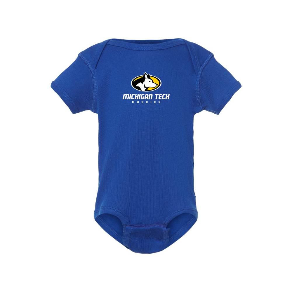 Michigan Tech Huskies Logo Baby Romper Onesie
