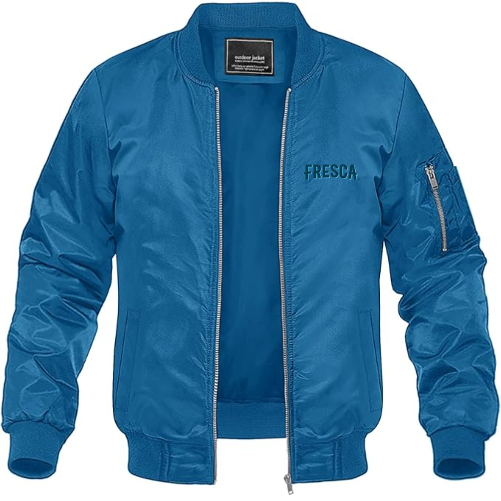 Men's Fresca Logo Lightweight Bomber Jacket Windbreaker Softshell Varsity Jacket Coat