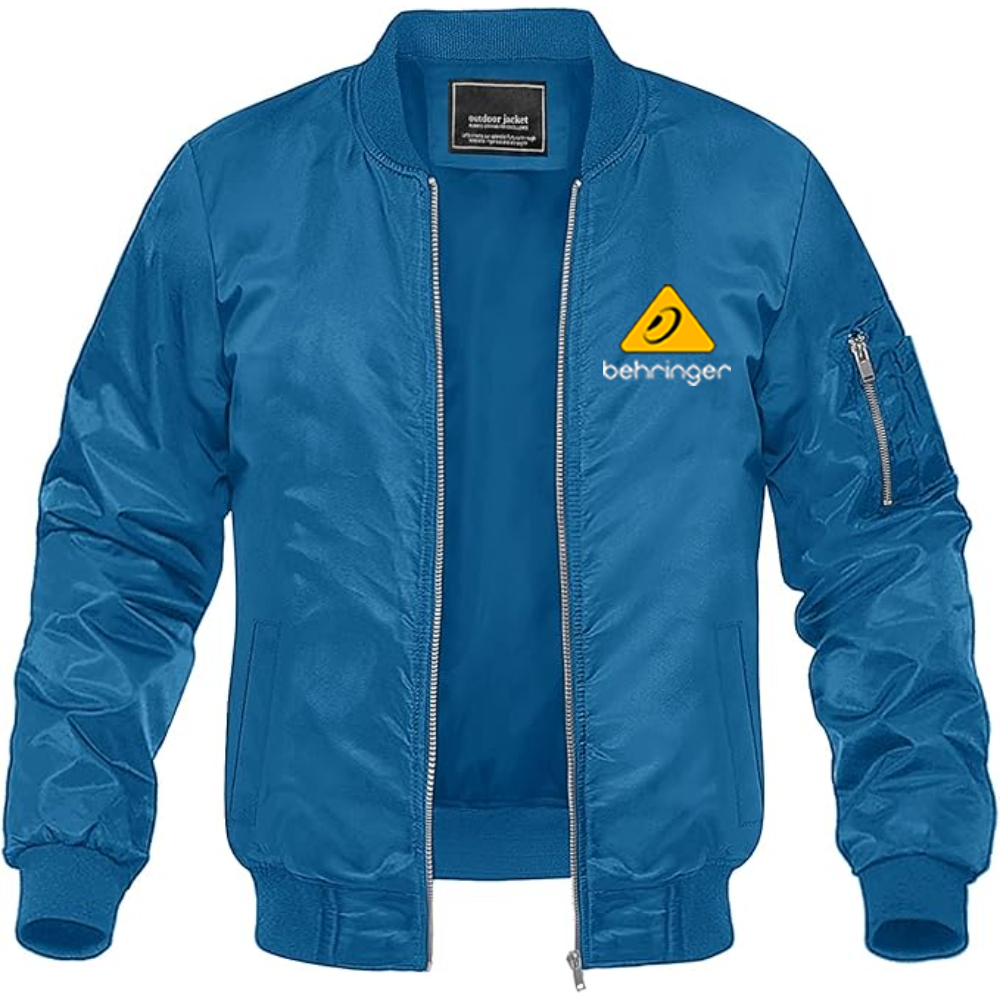 Men's Behringer Logo Lightweight Bomber Jacket Windbreaker Softshell Varsity Jacket Coat