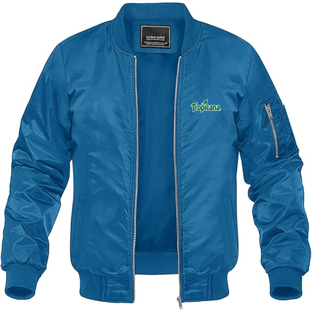 Men's Tropicana Logo Lightweight Bomber Jacket Windbreaker Softshell Varsity Jacket Coat