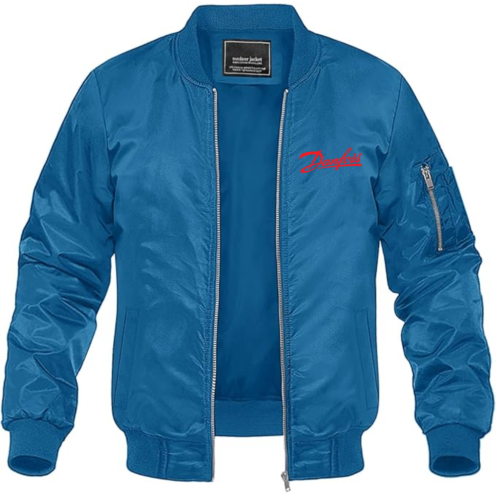 Men's Danfoss Logo Lightweight Bomber Jacket Windbreaker Softshell Varsity Jacket Coat