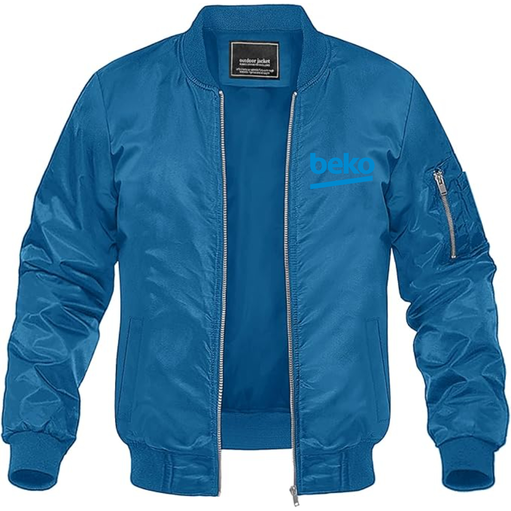 Men's Beko Logo Lightweight Bomber Jacket Windbreaker Softshell Varsity Jacket Coat