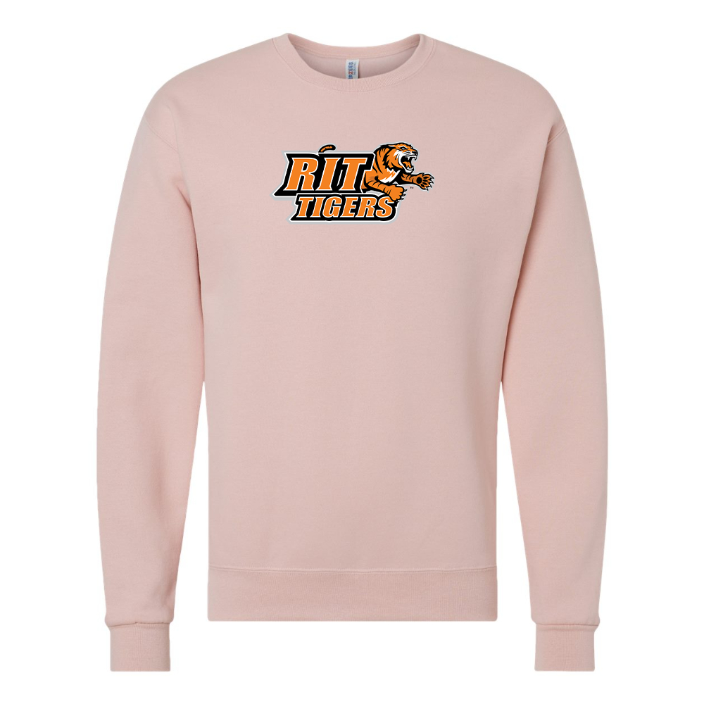 Men's RIT Tigers Logo  JERZEES NuBlend Crewneck Sweatshirt
