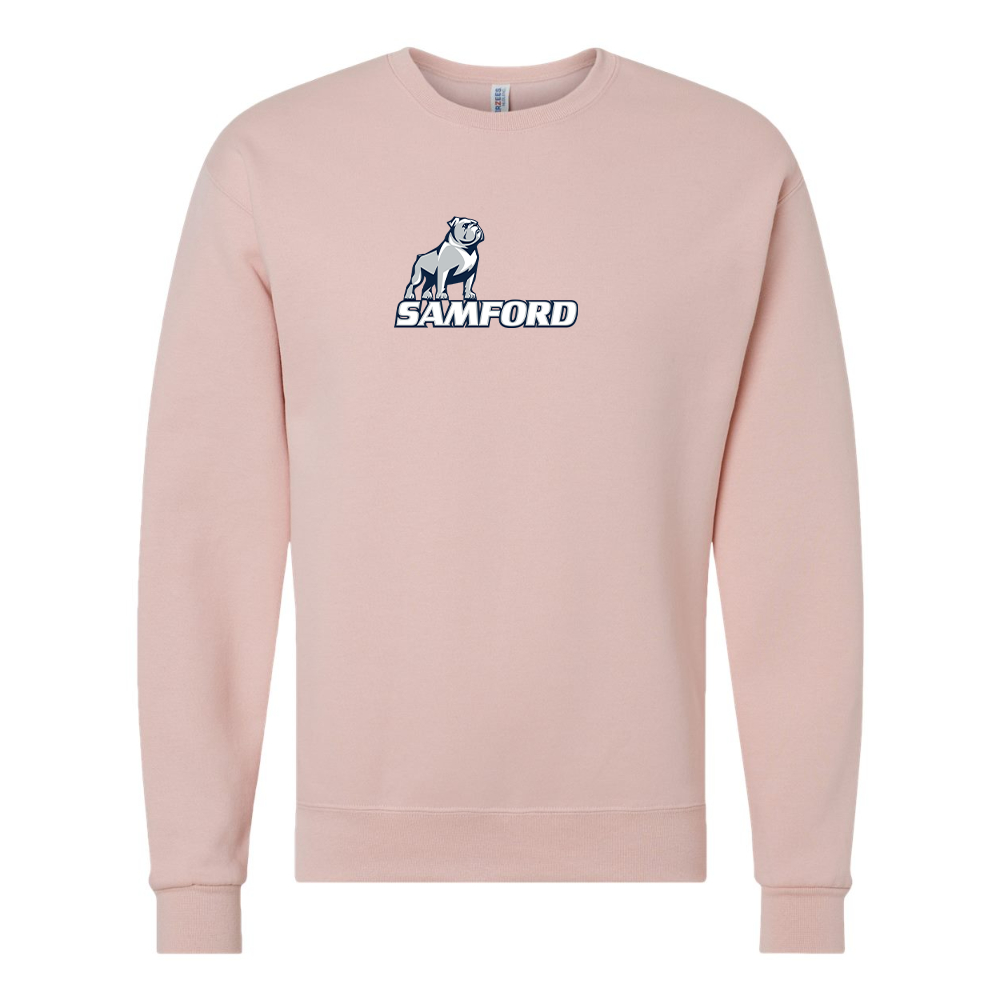 Men's Samford Bulldogs Logo  JERZEES NuBlend Crewneck Sweatshirt