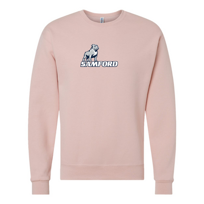 Men's Samford Bulldogs Logo  JERZEES NuBlend Crewneck Sweatshirt