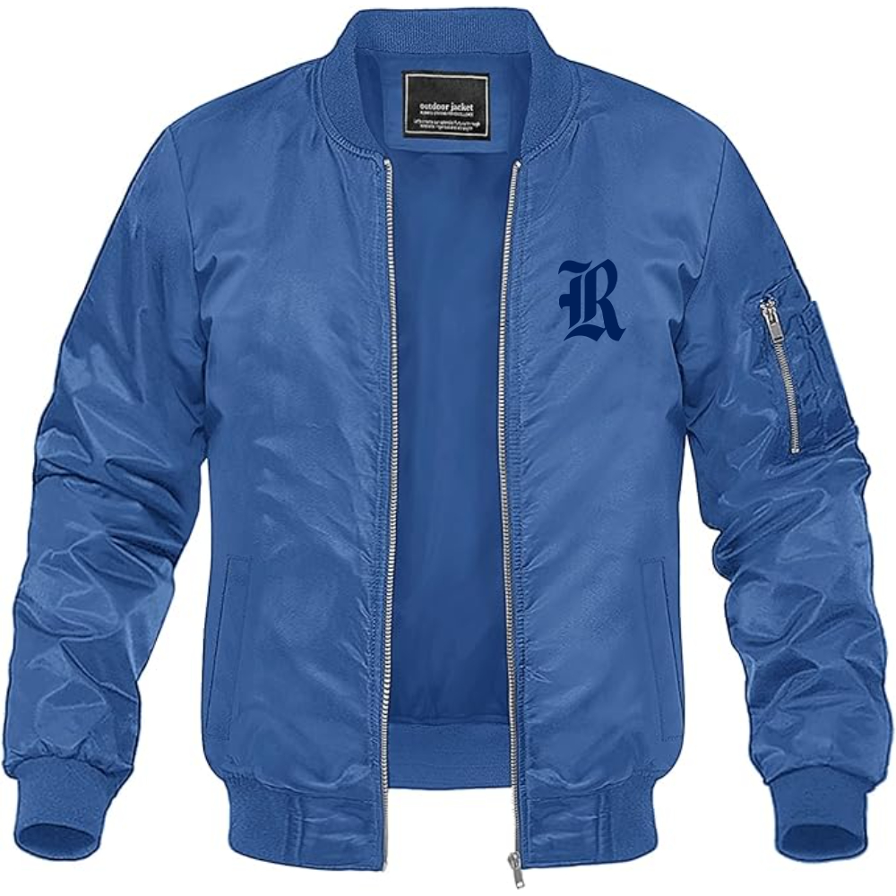 Men's Rice Owls Logo Lightweight Bomber Jacket Windbreaker Softshell Varsity Jacket Coat