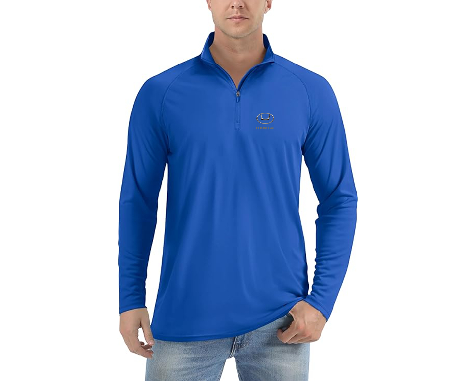 Men’s Hawta Logo Lightweight Quarter-Zip Athletic Shirt Long Sleeve Performance Wear