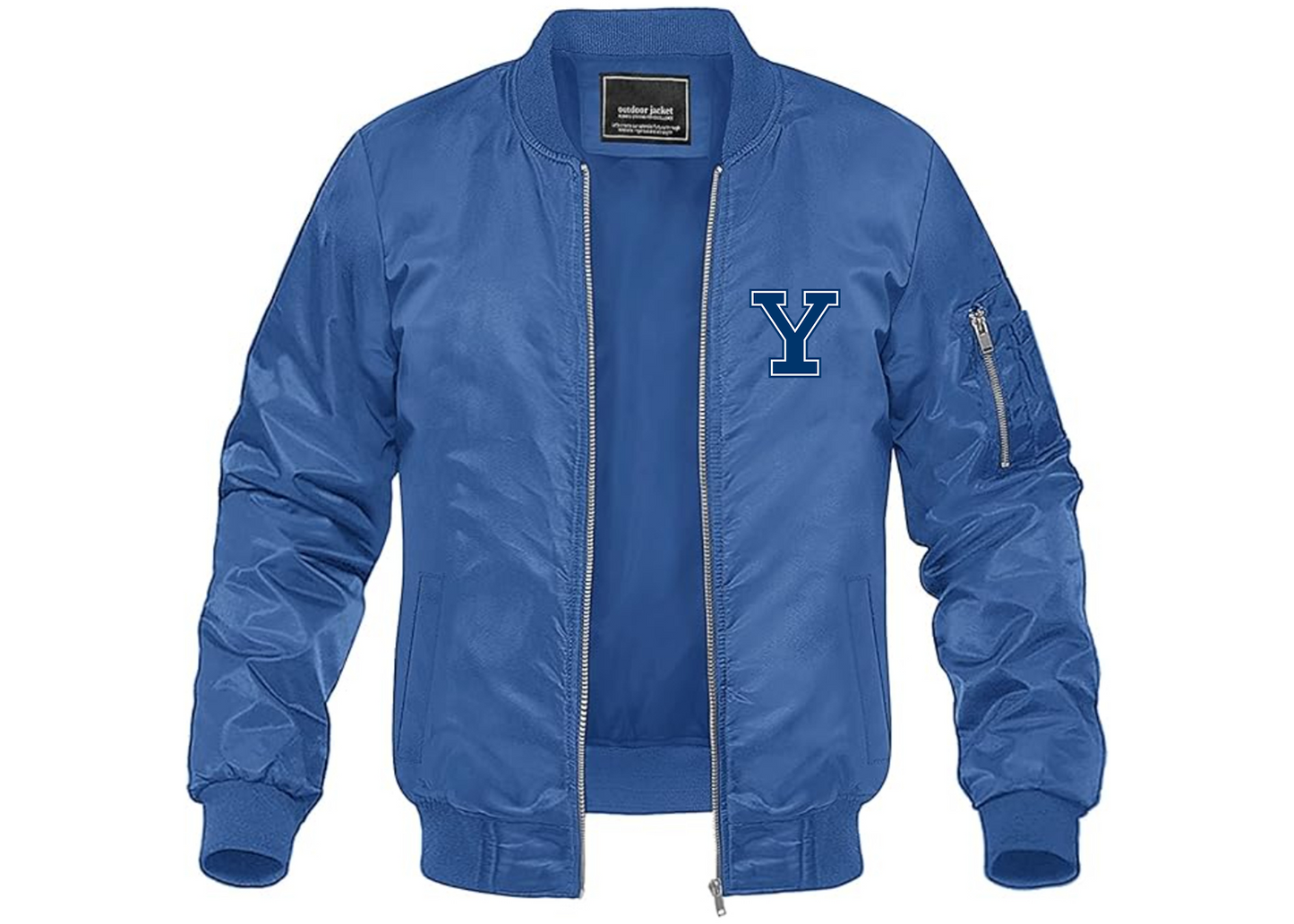 Men's Yale Bulldogs Lightweight Bomber Jacket Windbreaker Softshell Varsity Jacket Coat