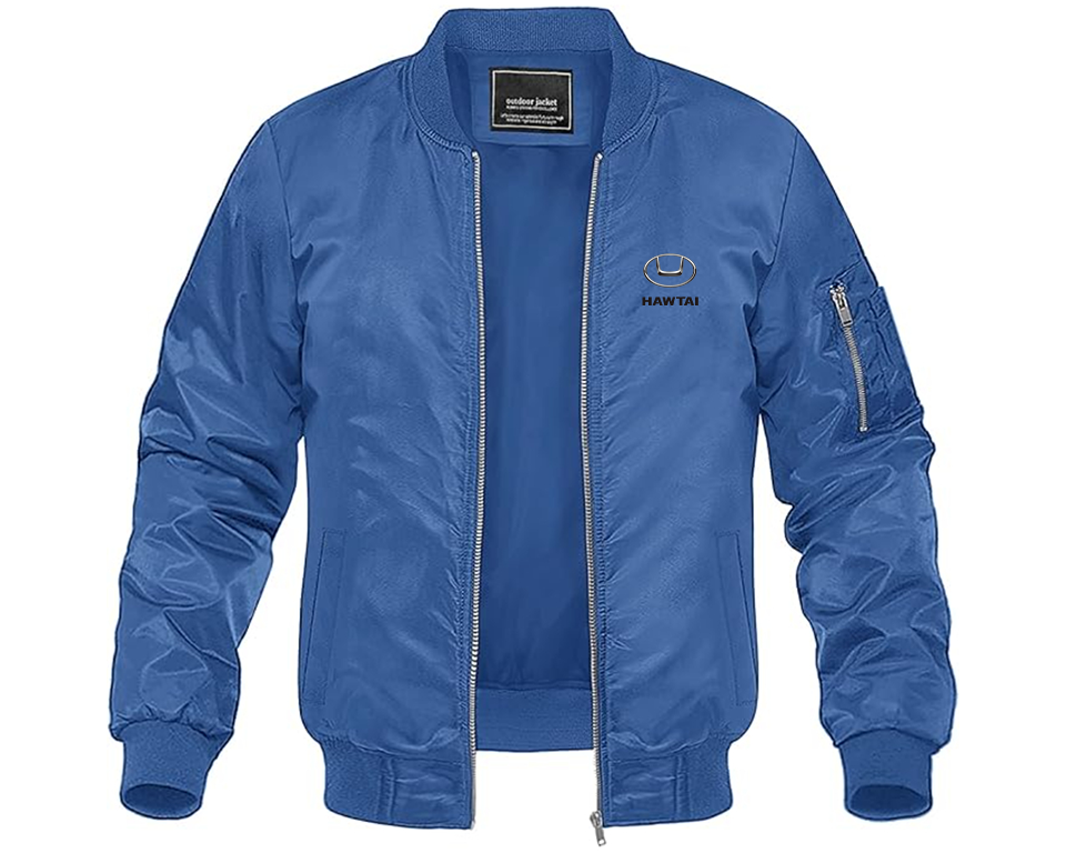 Men's Hawta Logo Lightweight Bomber Jacket Windbreaker Softshell Varsity Jacket Coat