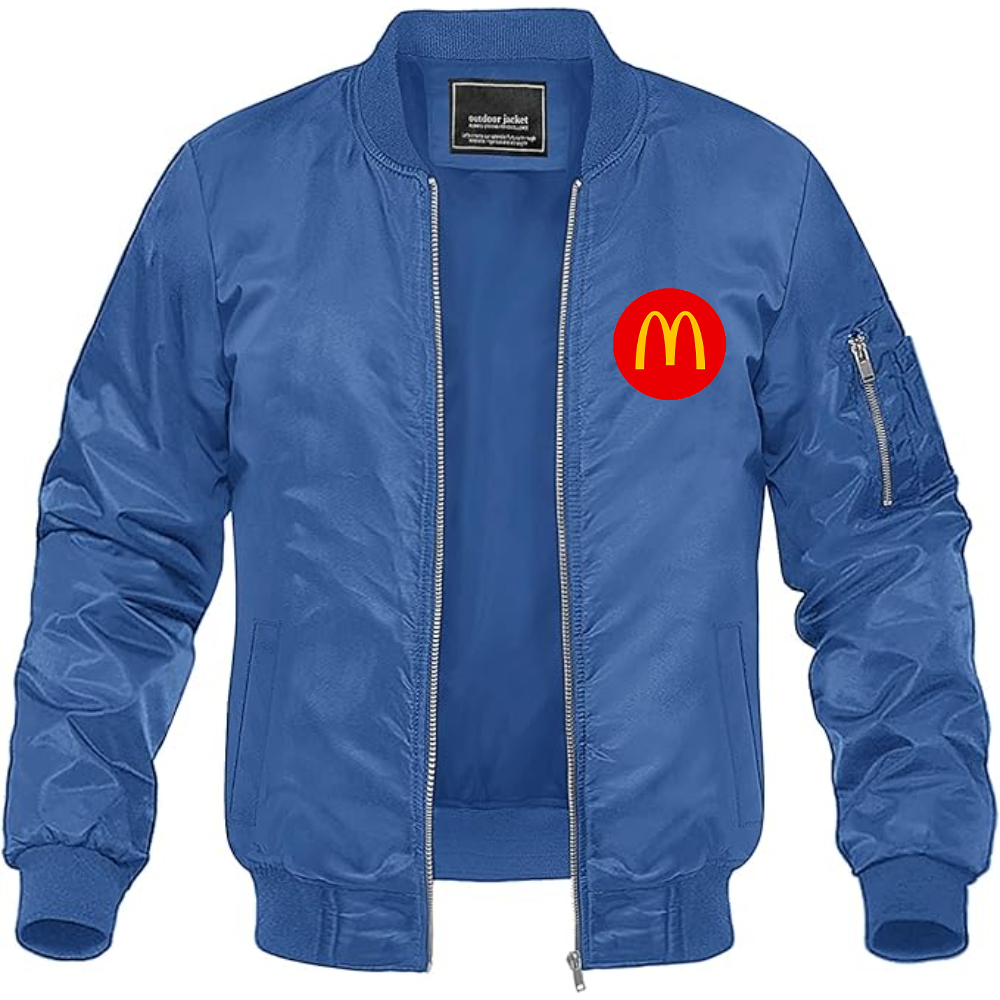 Men's McDonalds  Logo Lightweight Bomber Jacket Windbreaker Softshell Varsity Jacket Coat
