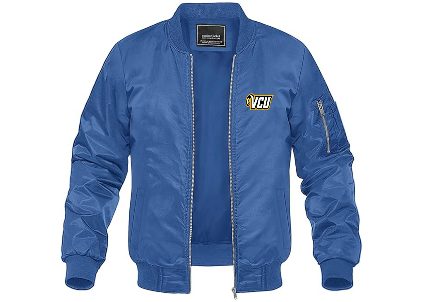Men's Virginia Commonwealth Rams Lightweight Bomber Jacket Windbreaker Softshell Varsity Jacket Coat