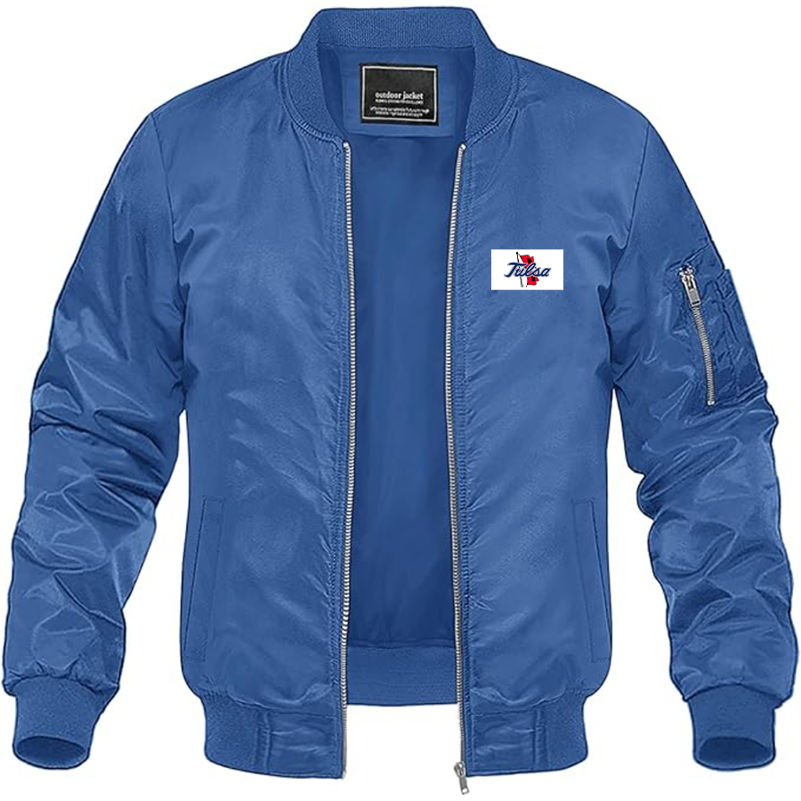 Men's Tulsa Golden Hurricane Logo Lightweight Bomber Jacket Windbreaker Softshell Varsity Jacket Coat