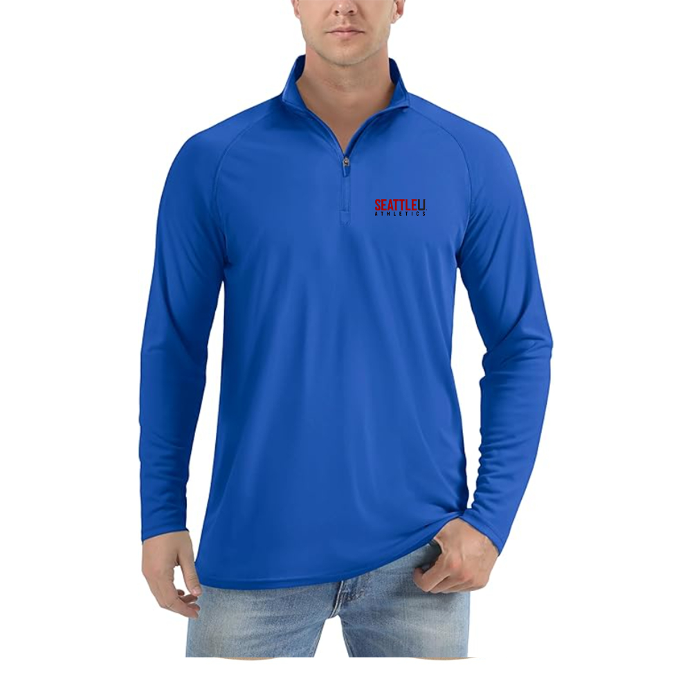 Men's Seattle Redhawks Logo Lightweight Quarter-Zip Athletic Shirt Long Sleeve Performance Wear