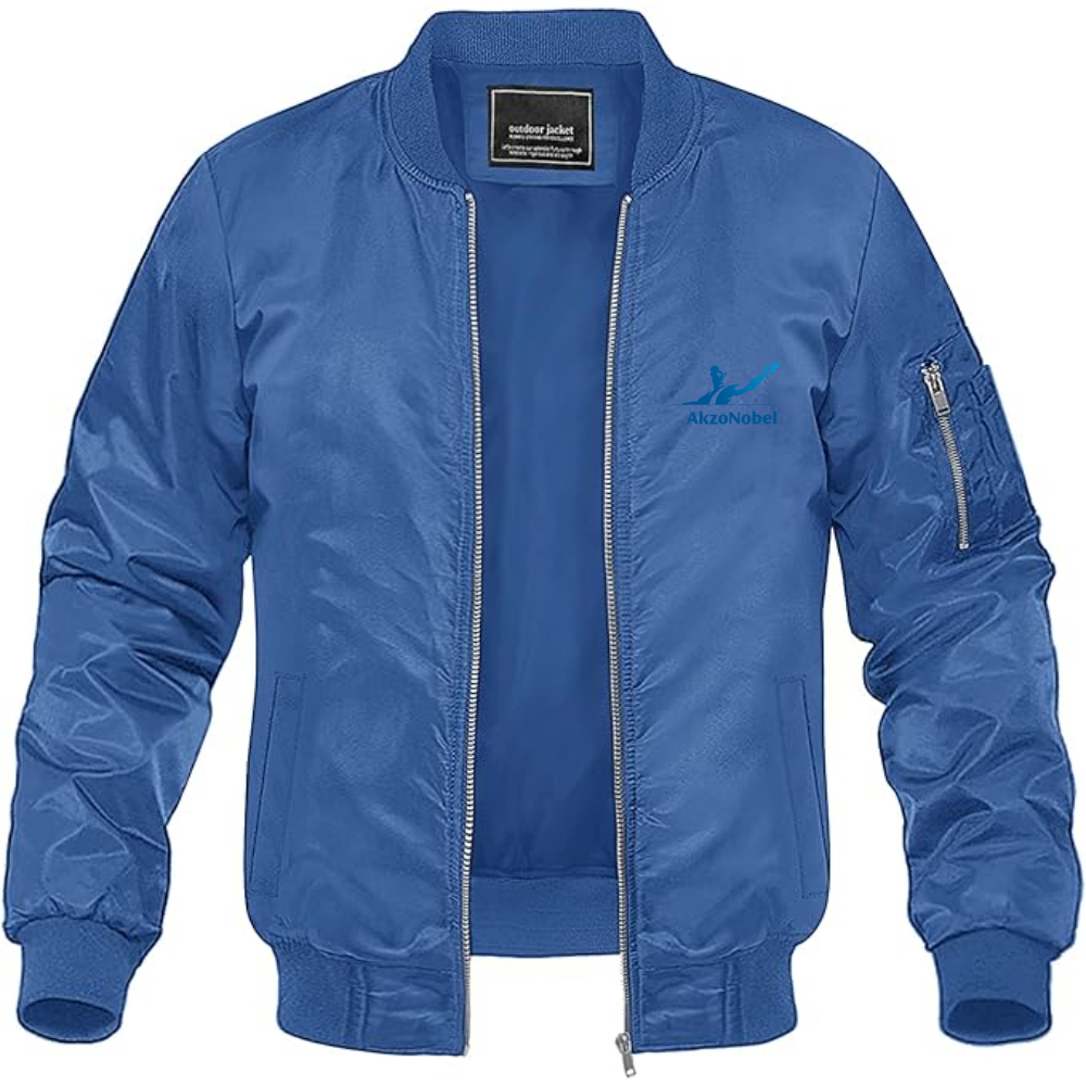Men's AkzoNobel Logo Lightweight Bomber Jacket Windbreaker Softshell Varsity Jacket Coat