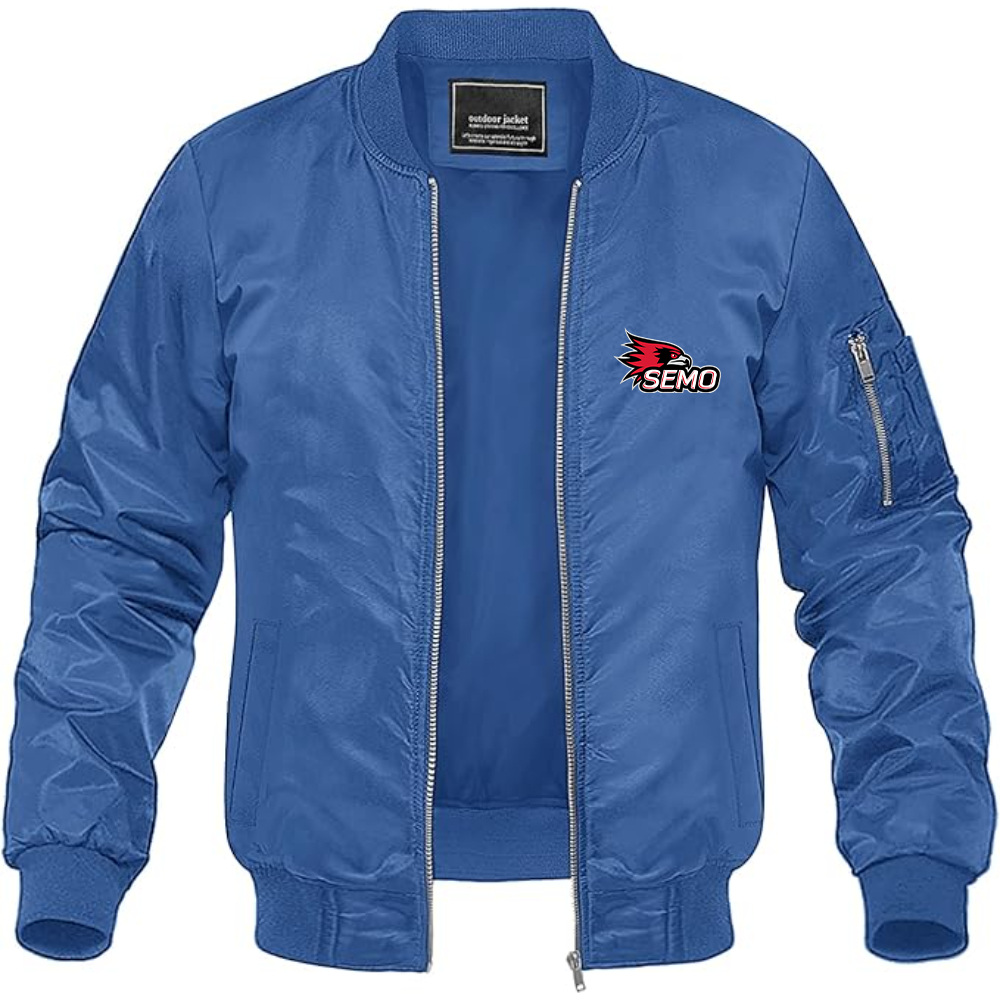 Men's SEMO Redhawks Logo Lightweight Bomber Jacket Windbreaker Softshell Varsity Jacket Coat