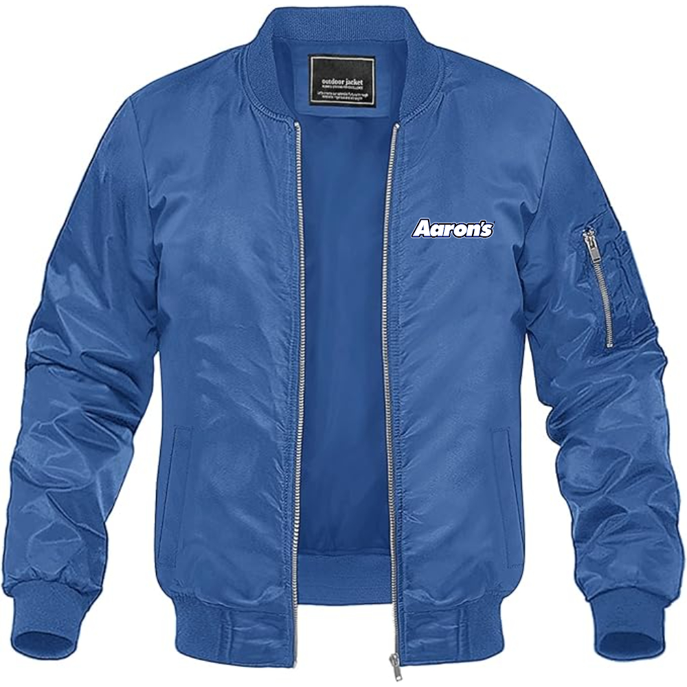 Men's Aaron_s Logo Lightweight Bomber Jacket Windbreaker Softshell Varsity Jacket Coat