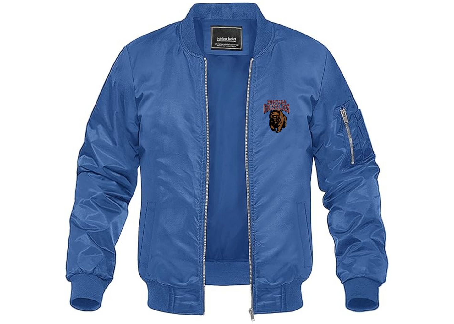 Men's Montana Grizzliesl Lightweight Bomber Jacket Windbreaker Softshell Varsity Jacket Coat