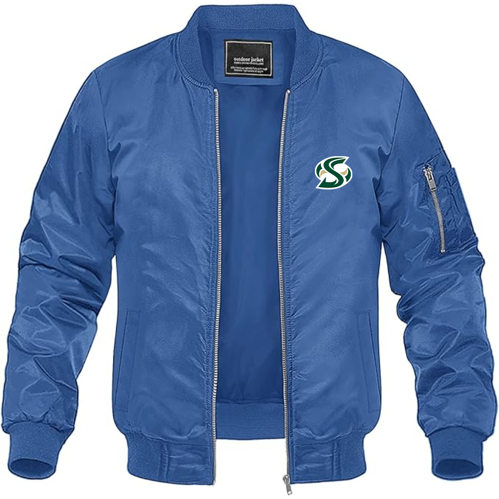 Men's Sacramento State Hornets Logo  Lightweight Bomber Jacket Windbreaker Softshell Varsity Jacket Coat