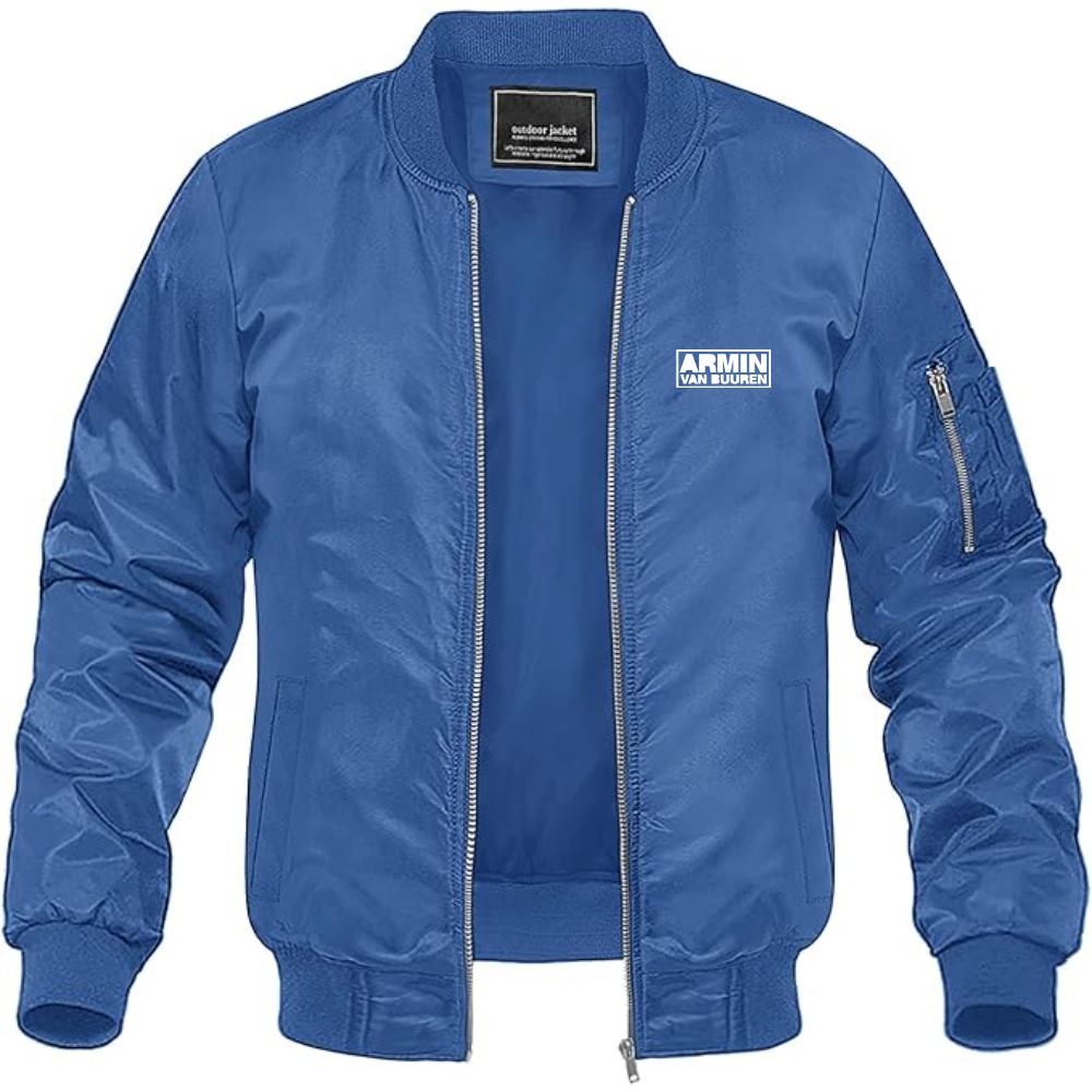 Men's Armin Van Buuren Logo Lightweight Bomber Jacket Windbreaker Softshell Varsity Jacket Coat
