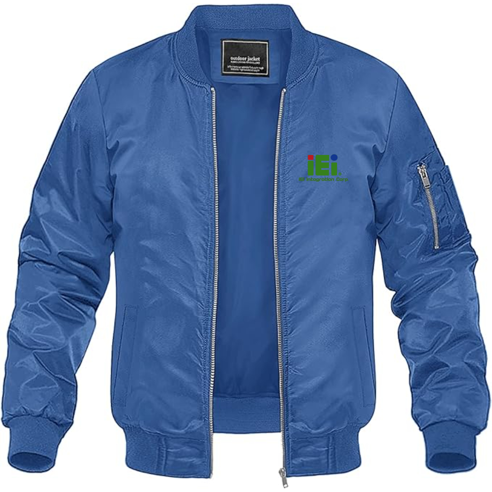 Men's IEI Logo Lightweight Bomber Jacket Windbreaker Softshell Varsity Jacket Coat