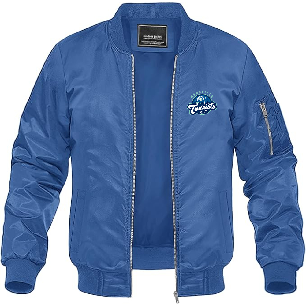 Men's Asheville Tourists Logo Lightweight Bomber Jacket Windbreaker Softshell Varsity Jacket Coat