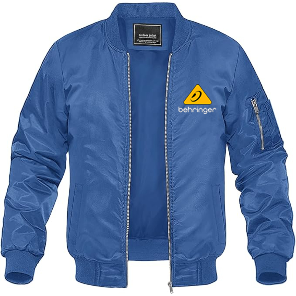 Men's Behringer Logo Lightweight Bomber Jacket Windbreaker Softshell Varsity Jacket Coat