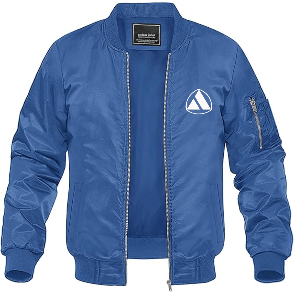 Men's Autobianchi Logo Lightweight Bomber Jacket Windbreaker Softshell Varsity Jacket Coat