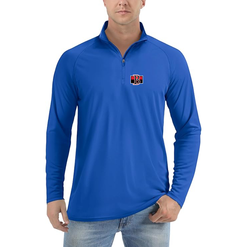 Men's Belleville Senators Logo Lightweight Quarter-Zip Athletic Shirt Long Sleeve Performance Wear