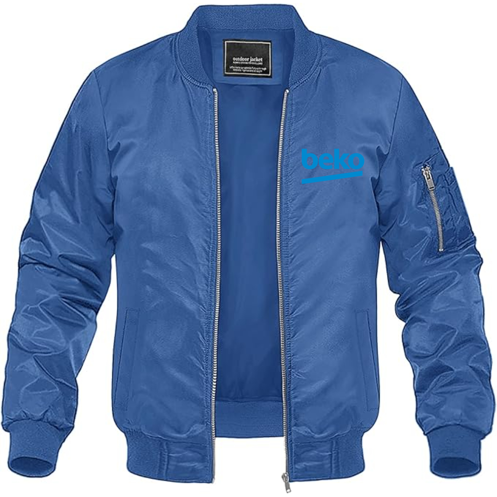 Men's Beko Logo Lightweight Bomber Jacket Windbreaker Softshell Varsity Jacket Coat