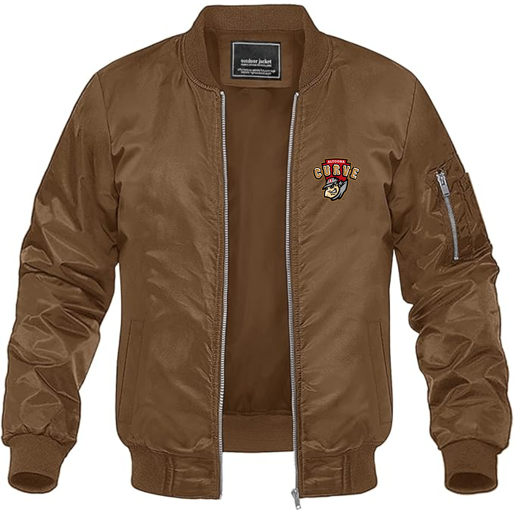 Men's Altoona Curve Logo Lightweight Bomber Jacket Windbreaker Softshell Varsity Jacket Coat