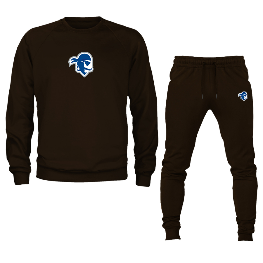 Men's Seton Hall Pirates Logo Crewneck Sweatshirt Joggers Suit