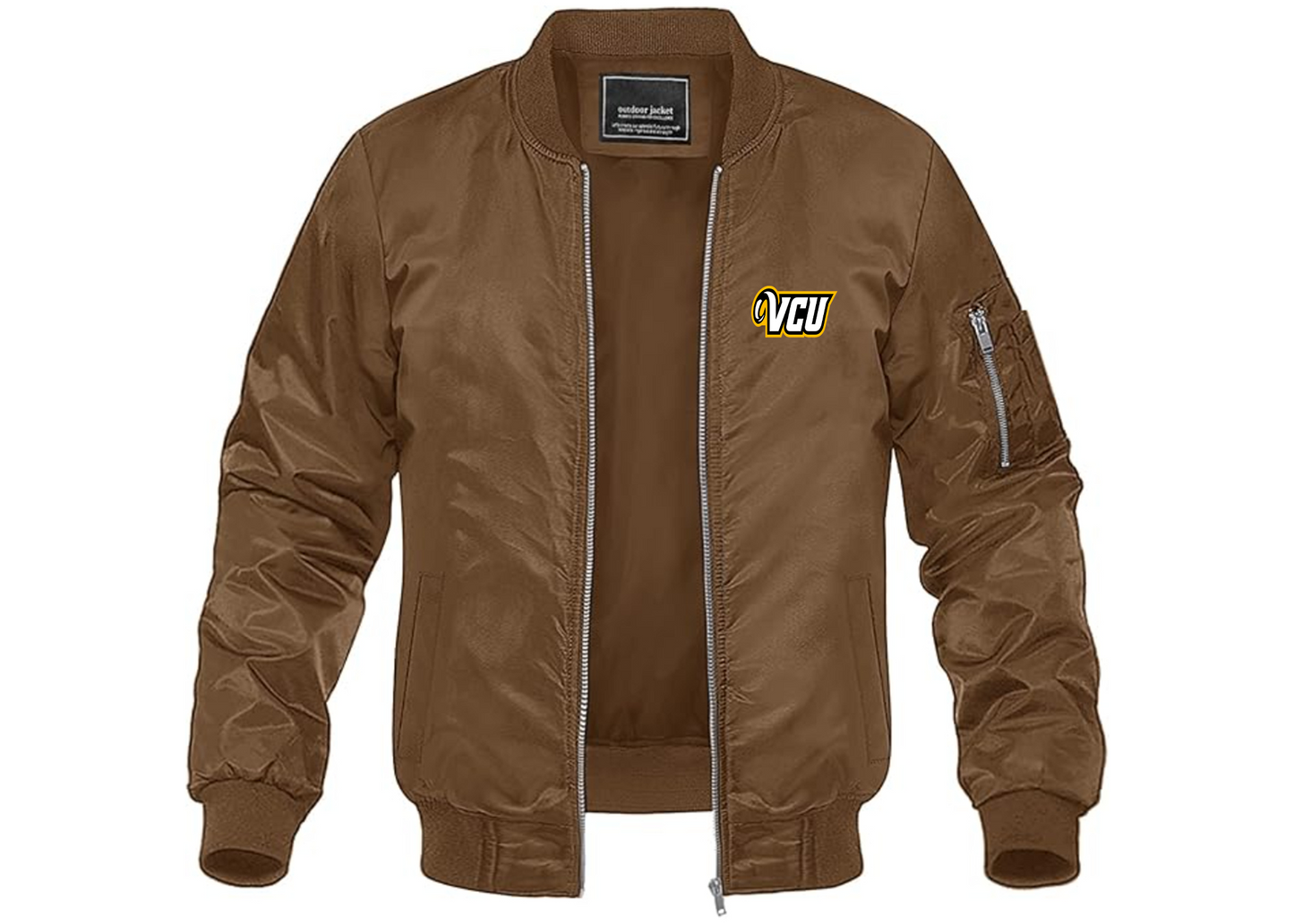 Men's Virginia Commonwealth Rams Lightweight Bomber Jacket Windbreaker Softshell Varsity Jacket Coat