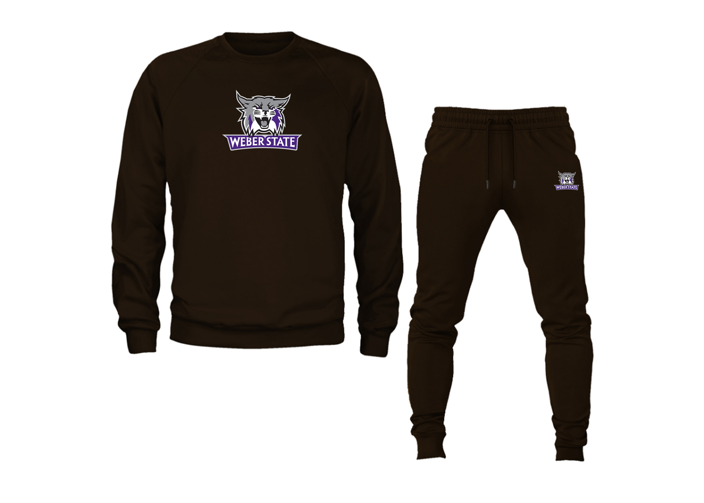 Men's Weber State Wildcats Crewneck Sweatshirt Joggers Suit