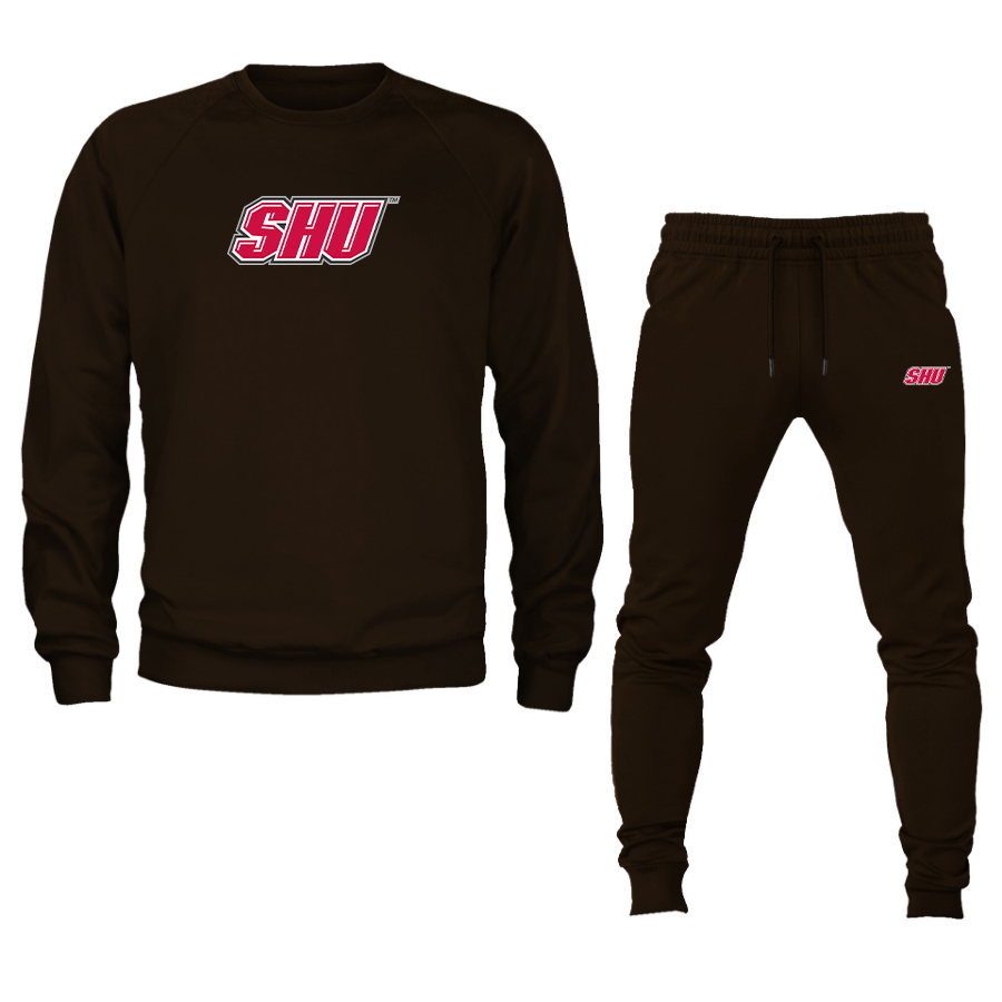 Men's Sacred Heart Pioneers Logo Crewneck Sweatshirt Joggers Suit