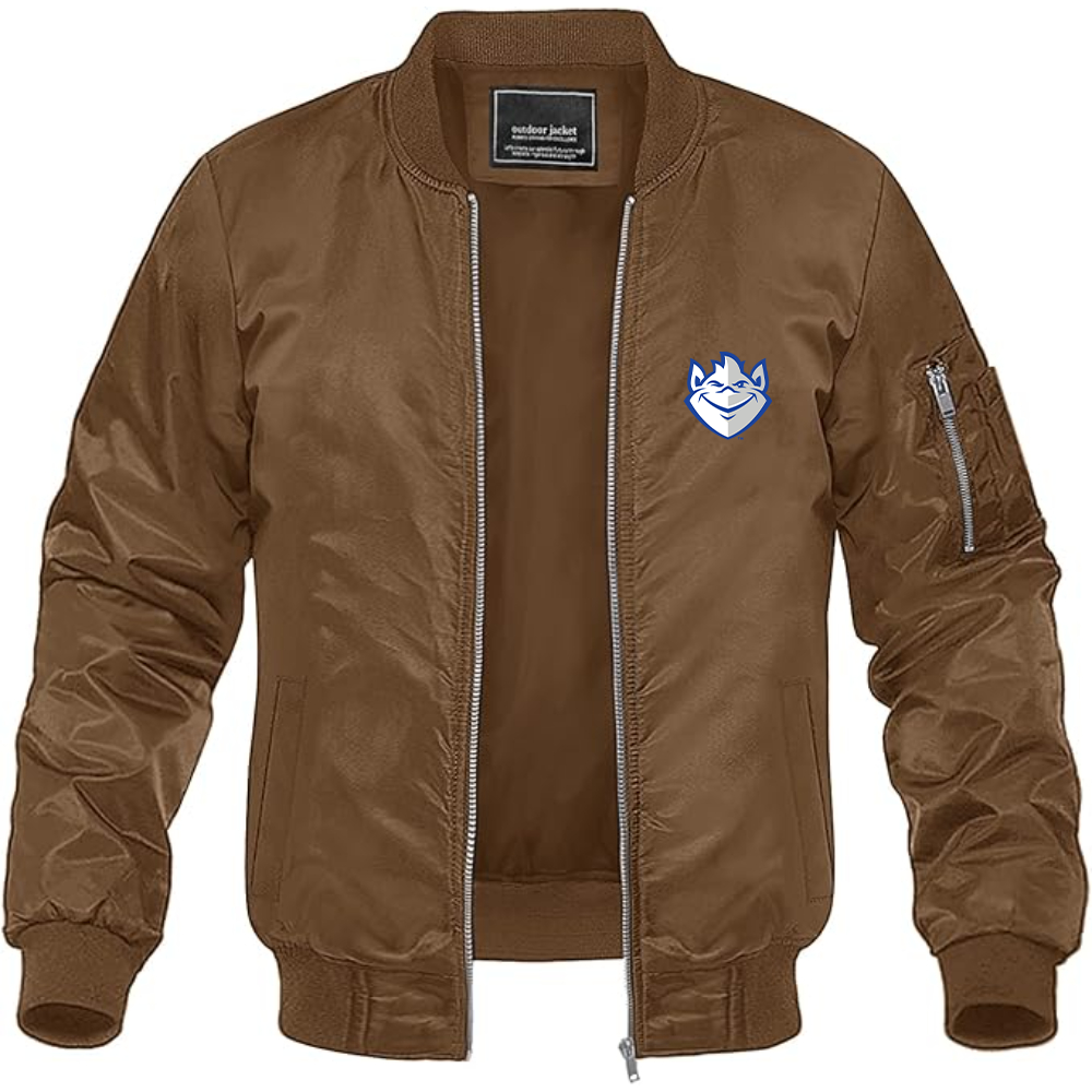 Men's Saint Louis Billikens Logo Lightweight Bomber Jacket Windbreaker Softshell Varsity Jacket Coat