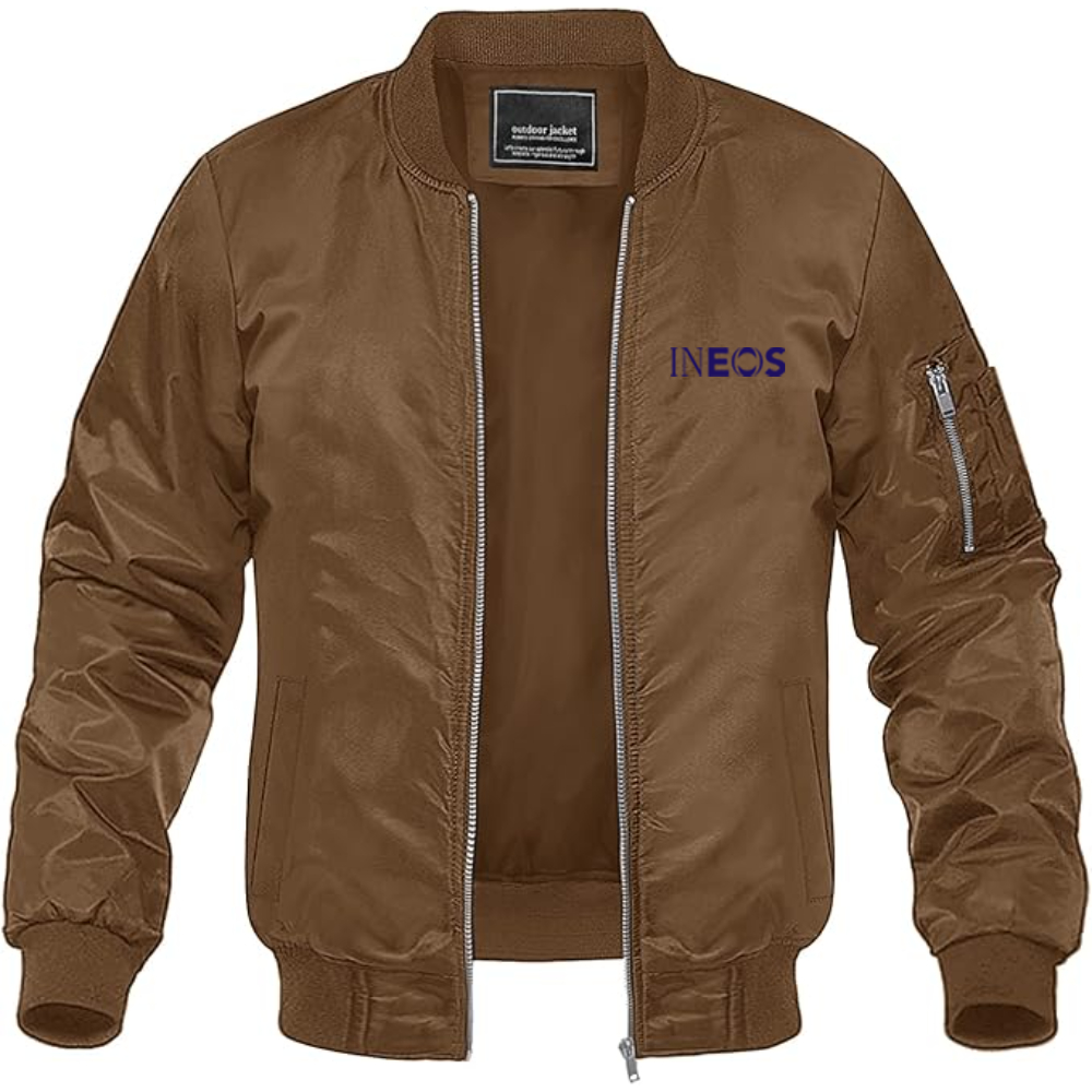 Men's INEOS Logo Lightweight Bomber Jacket Windbreaker Softshell Varsity Jacket Coat