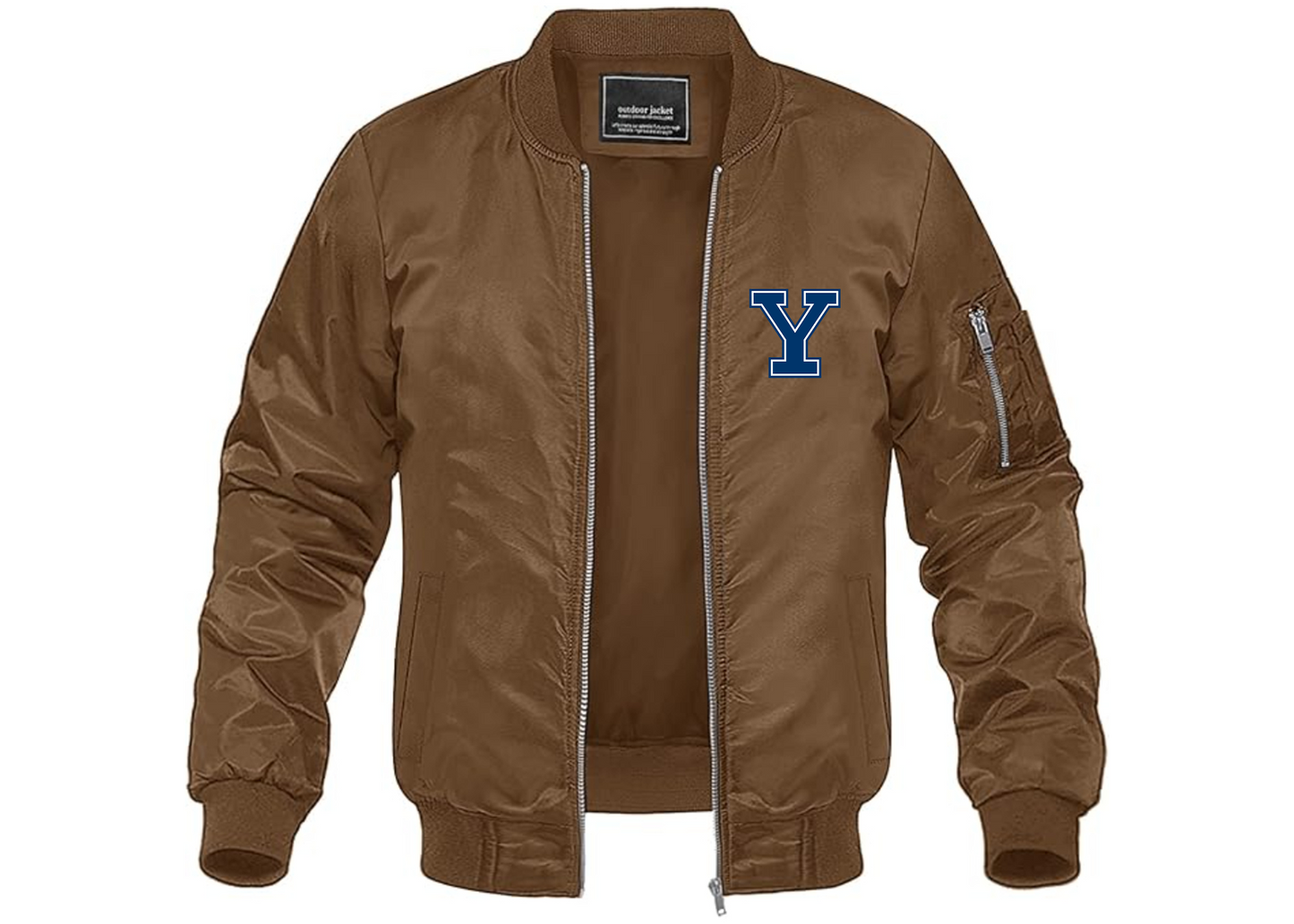 Men's Yale Bulldogs Lightweight Bomber Jacket Windbreaker Softshell Varsity Jacket Coat