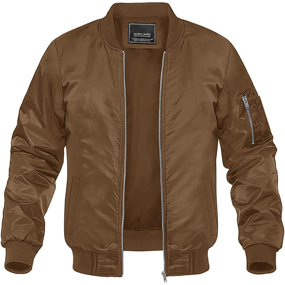 MAP Collection Men's Lightweight Bomber Jacket Windbreaker Softshell Varsity Jacket Coat